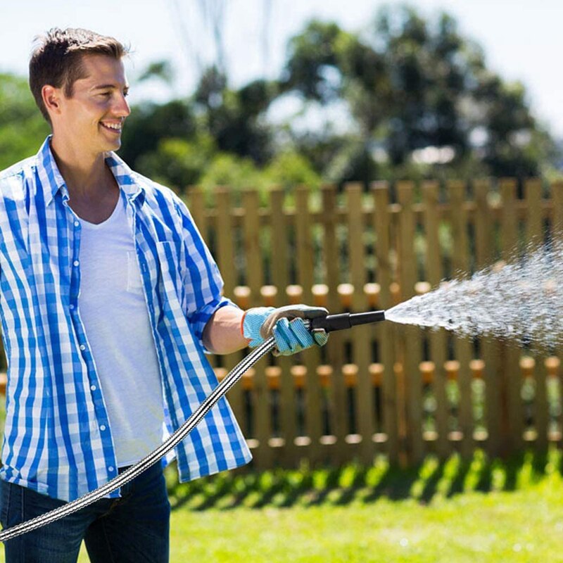 50FT Stainless Steel Garden Hose with Spray Nozzle Lightweight Kink Garden Water Hose