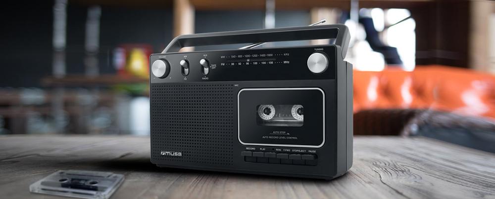 MUSE M-152 RC Radio grabadora cassete portatil , Negro