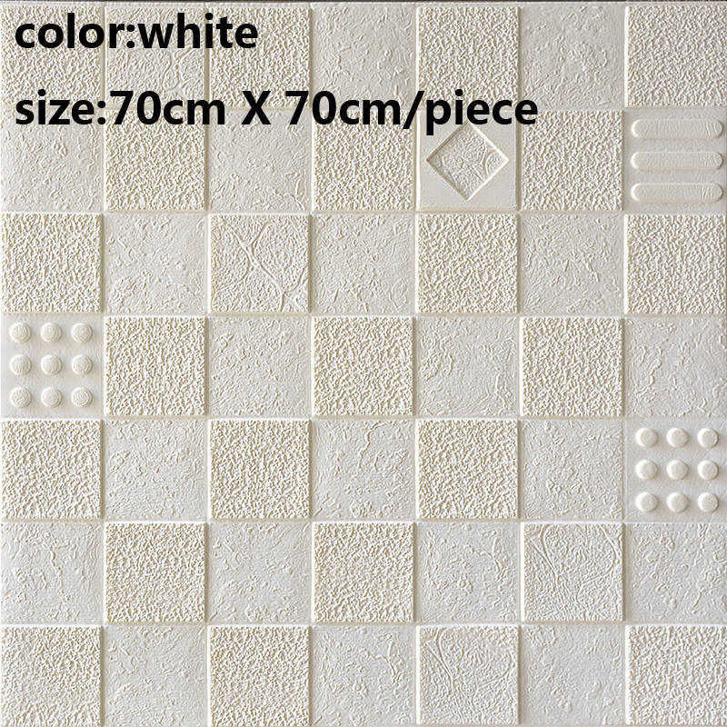 70 x 70cm vaahto 3d seinätarraa tapetti tee itse tiili kiviseinä sisustus olohuone lasten makuuhuone moderni tyyli koristetarra: Valkoinen