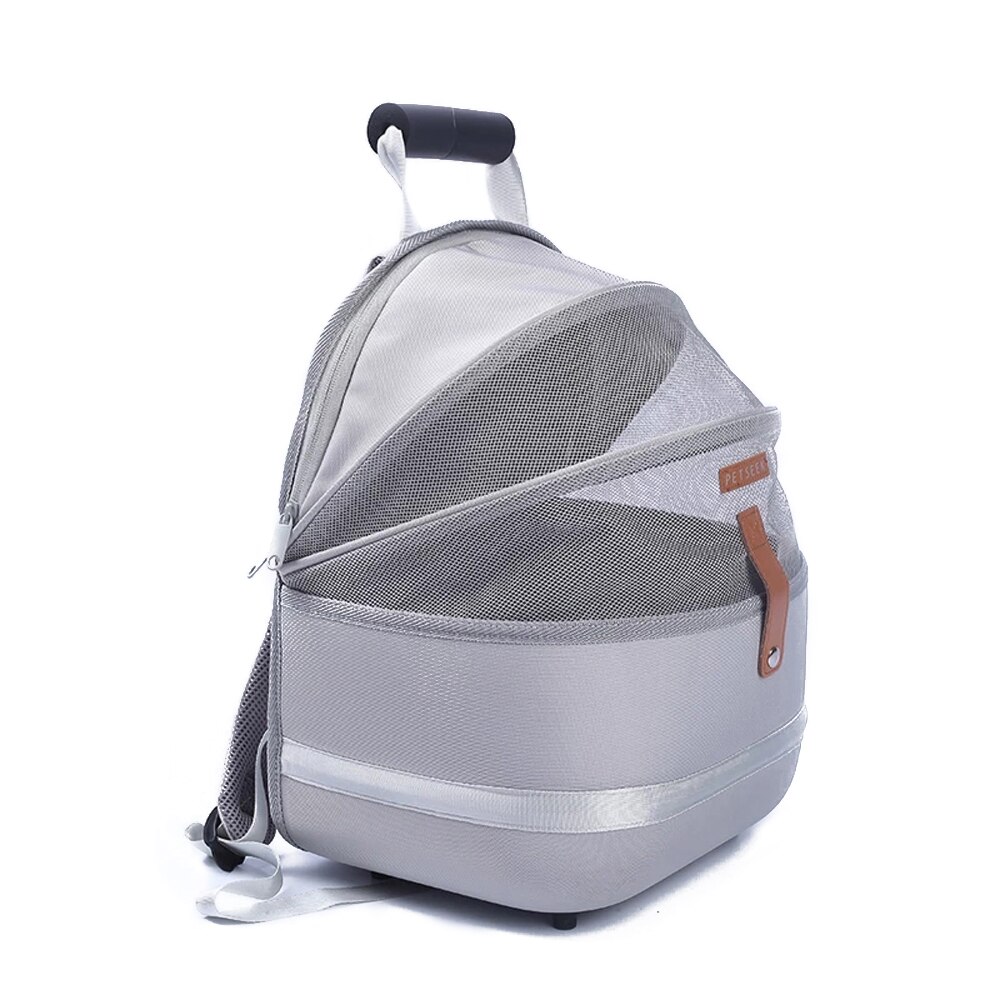NICREW-mochila portátil transpirable para transportar mascotas, bolsa de transporte de viaje para cachorros, accesorios para gatos: Gris