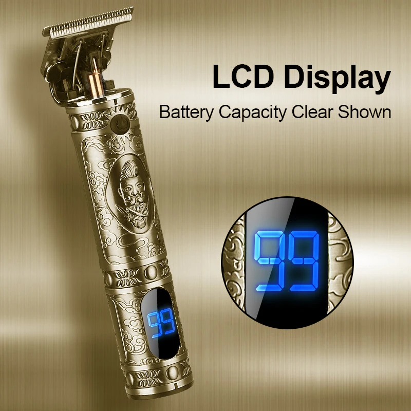 RESUXI JM-700AL USB akumulator T9 maszynka robić strzyżenia włosów LCD elektryczna maszynka robić włosów golarka akumulatorowa trymer dla mężczyzn ścinanie włosów
