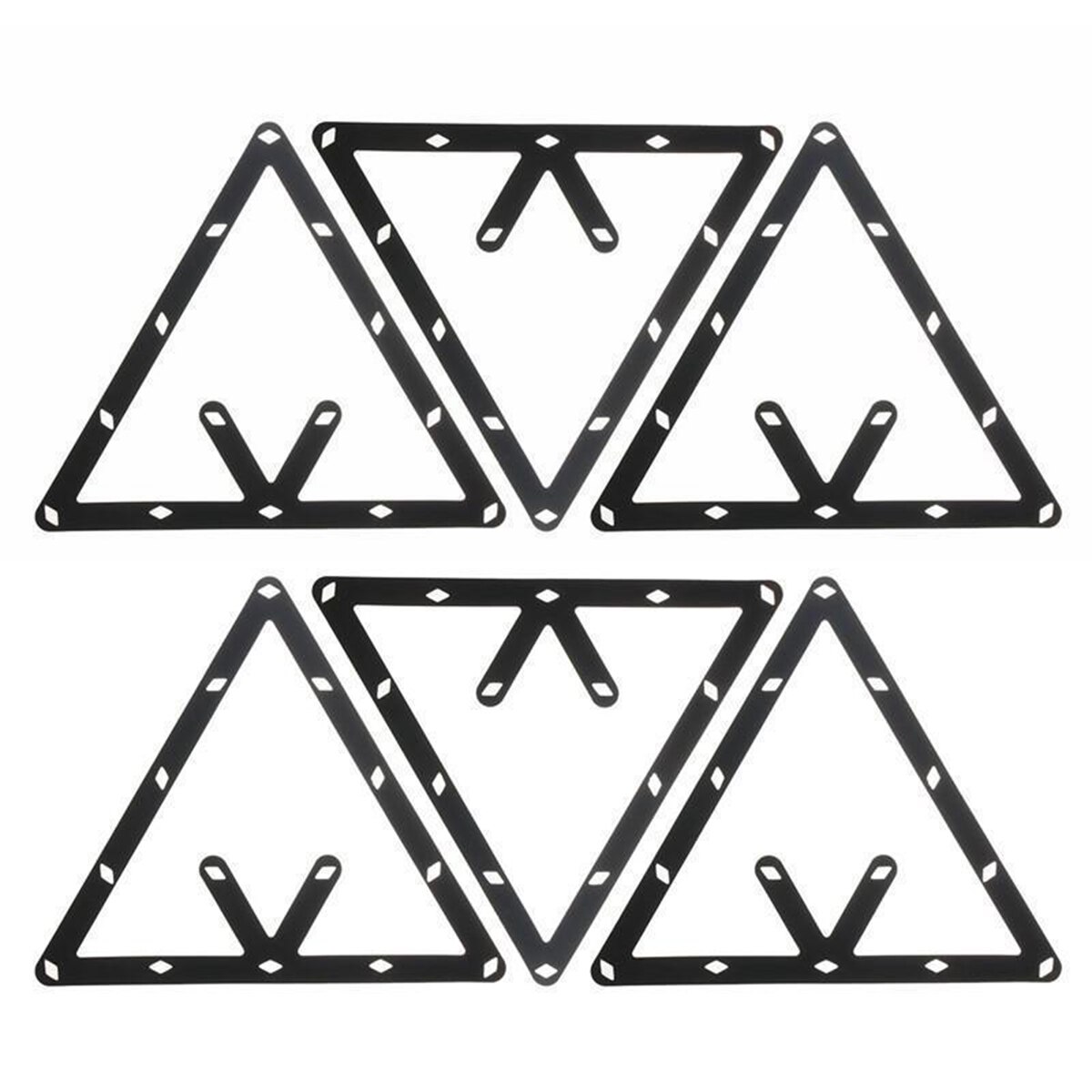 6Pcs/Set Billiard Magic Rack Black Triangular Ball Holder Positioning Billiard Table Pool Cue Accessory