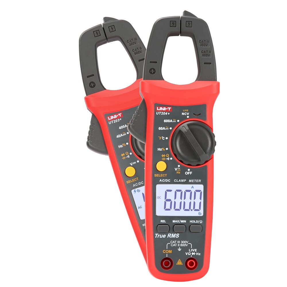 UNI-T Digital Clamp Meter UT201+/UT202+/UT203+/UT202A+/UT204+ True RMS 400-600A Automatic Range High Precision Multimeter Tester