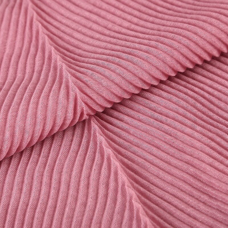 Offre Spéciale plissé maxi hijabs écharpe châle plaine maxi musulman hijab femmes rides foulards châles doux silencieux 1 pc