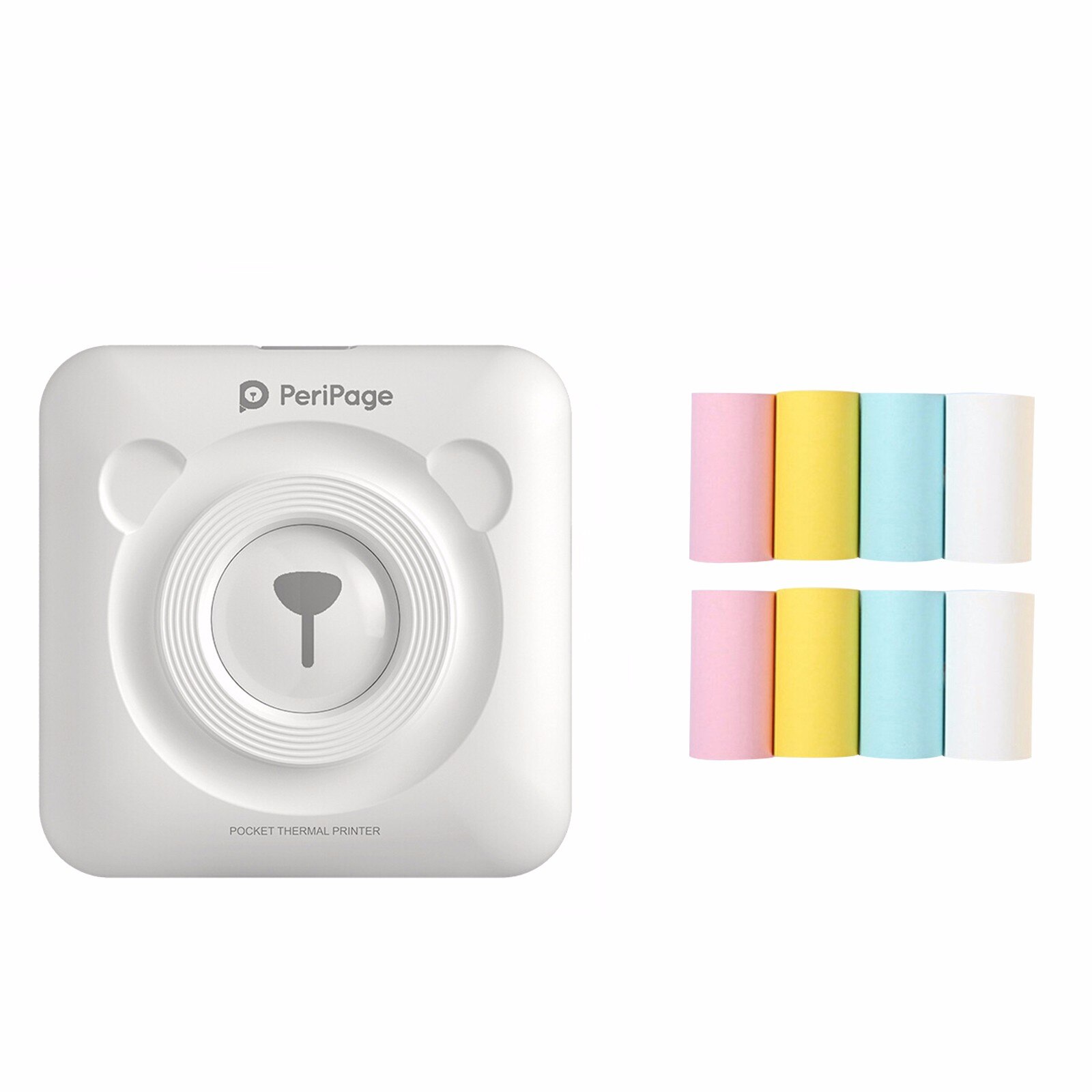 Peripage mini kannettava lämpötulostin paperivalokuvatasku 58 mm tulostus langaton bluetooth android ios -tulostin  #3: Valkoinen