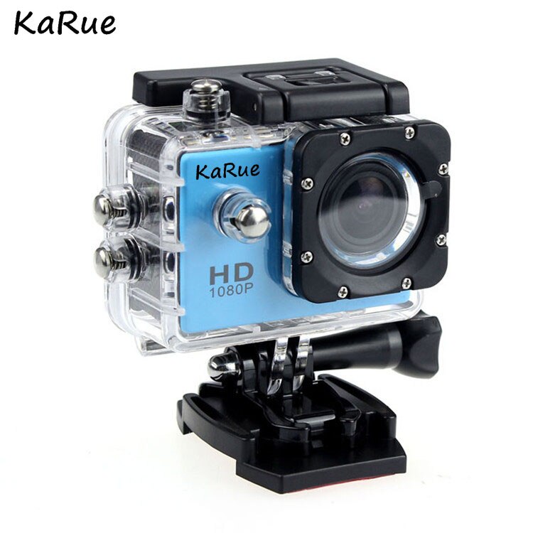 KaRue Action camera 2.0" 90D underwater waterproof Helmet Cam Camera Sport Cam 720P 12MP Resolution 30M Waterproof: Blue / 1 battery 1 charger