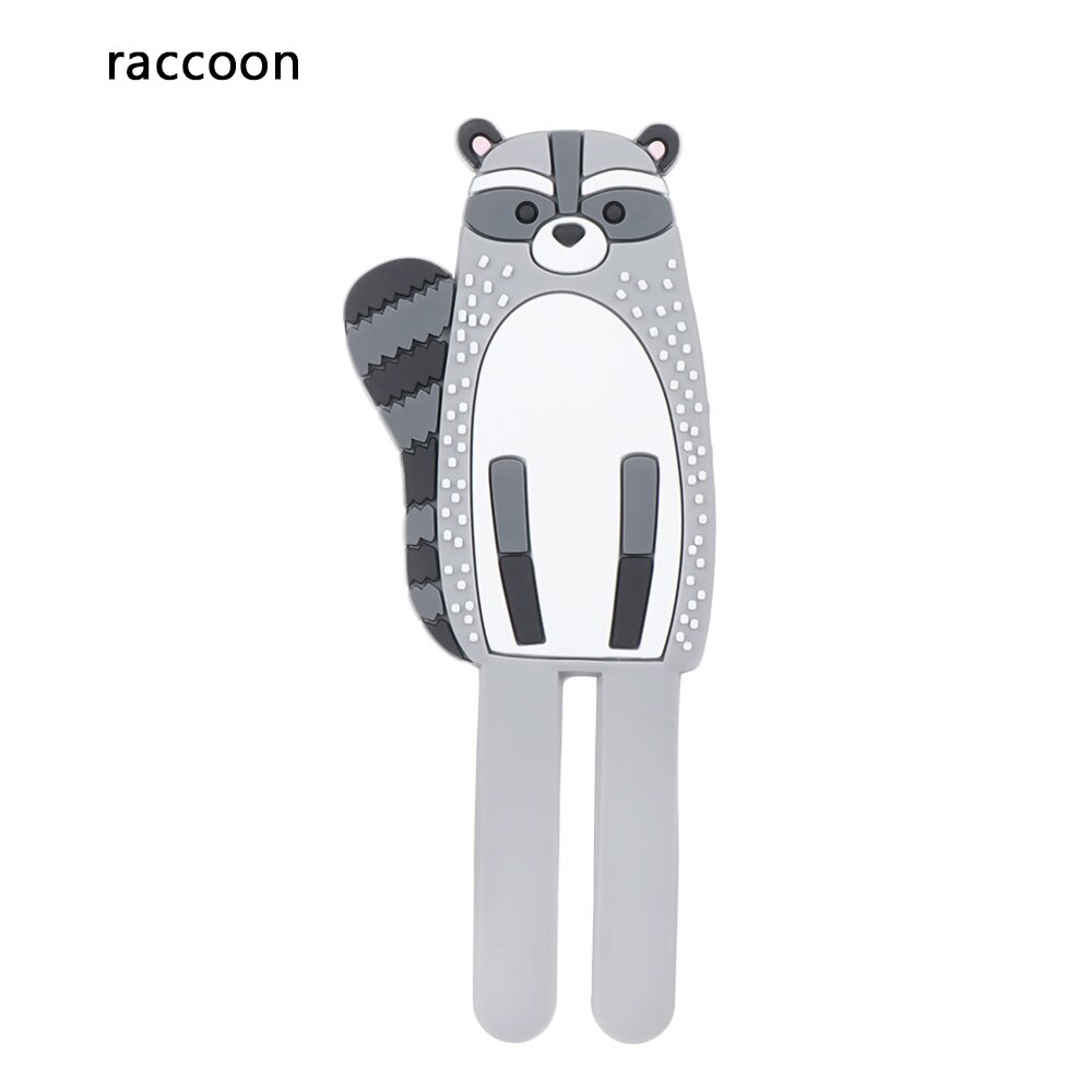 Verwijderbare Leuke Cartoon Vorm Koelkast Sticker Magneten Magnetische Sleutelhouder Dier Been Haken Decoratieve Haak: raccoon