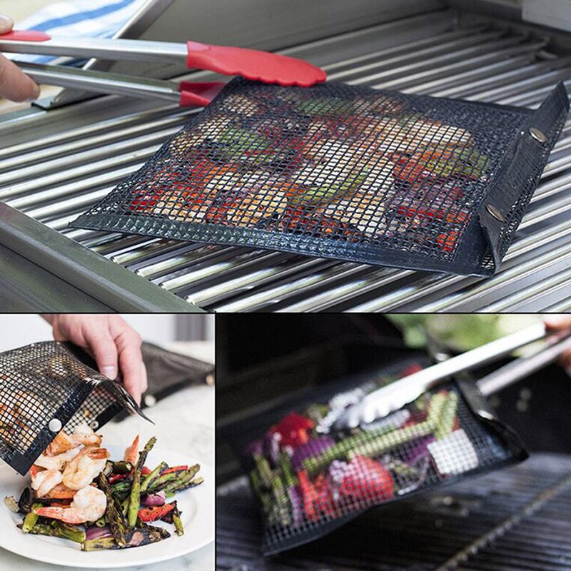 Khgdnor Non-stick Mesh Grillen Bag Herbruikbare Bbq Groente-en Vlees Opbergtas Barbecue Hittebestendige Tassen