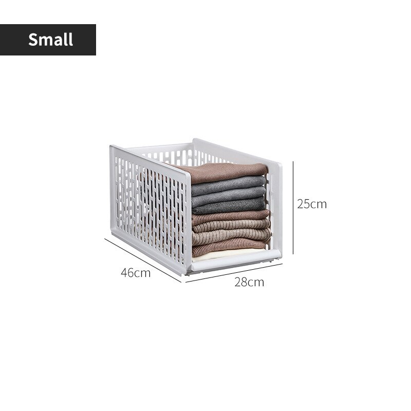 Stackable Wardrobe Drawer Cabinet Organizer Drawer Clothes Closet Storage Box Shelves Plastic Layered Partitions Storage Rack: S Tall