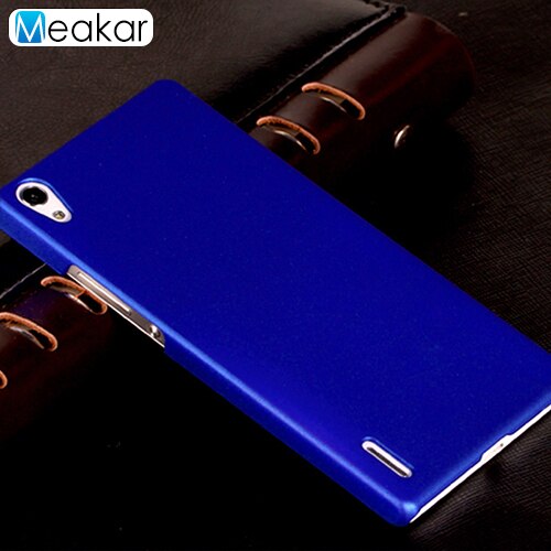 Matte Plastic Coque Cover 5.0For Huawei P7 Case For Huawei Ascend P7 Dual P7-L10 P7-L00 P7-L05 Phone Back Coque Cover Case: blue