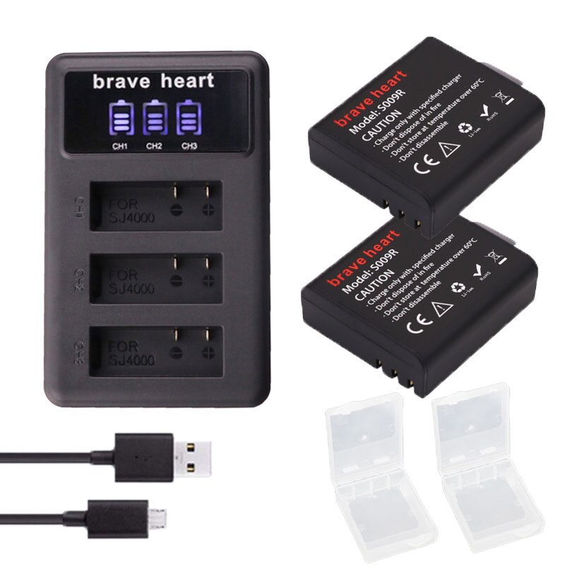 Batería con funda para sj4000 + batería sj 4000, para cámara SJCAM sj4000 sj5000 sj5000x sj6000 sj7000 sj8000 sj9000 M10
