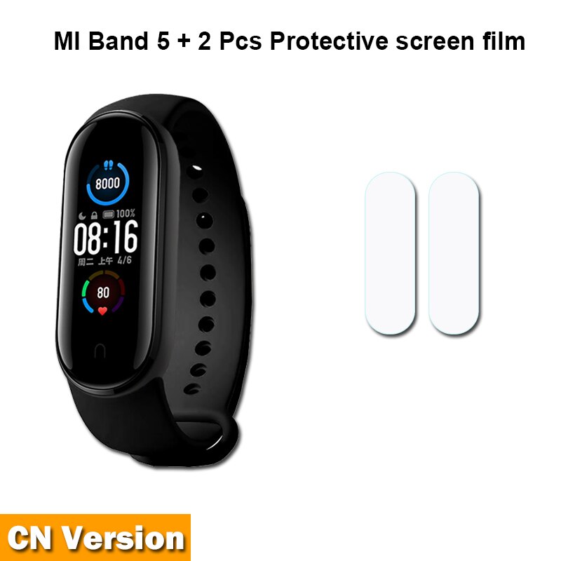 Xiaomi Mi Band 5 Smart Bracelet 4 Color AMOLED Screen Miband 5 Smartband Fitness Traker Bluetooth Sport Waterproof Smart Band: Add Film