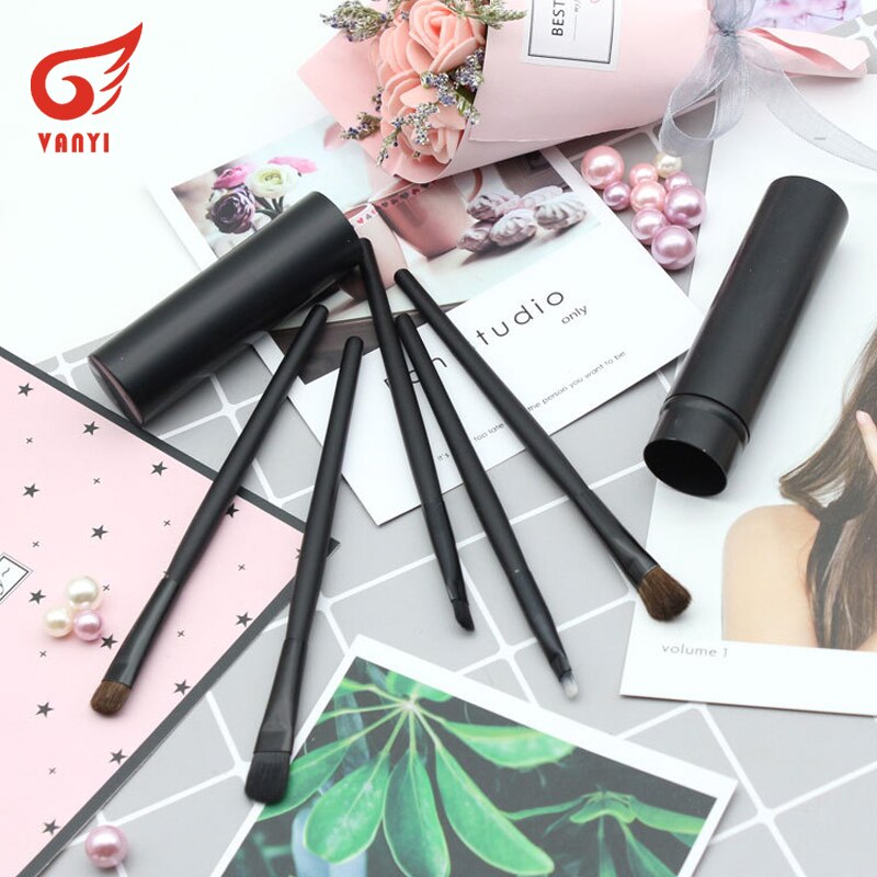5pcs Travel Portable Mini Eye Makeup Brushes Set Smudge Eyebrow Eyeshadow Eyeliner Brush Lip Make Up Brush kit