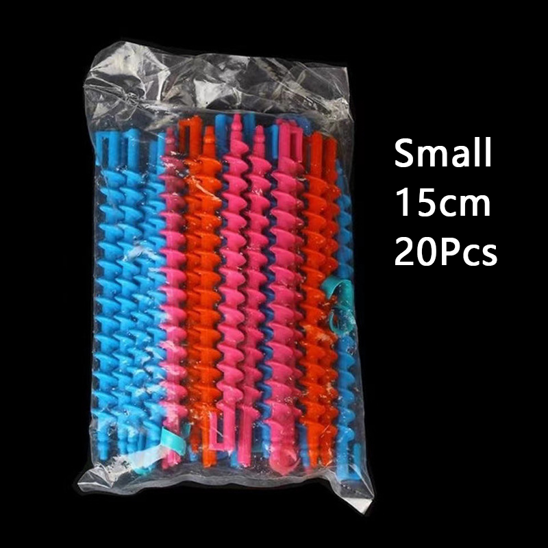 20/28 Pcs Salon Hairdressing Tools Baber Rotating Screw Plastic Styling Hair Rollers Curler Magic Spiral Perm Rod Bars: green