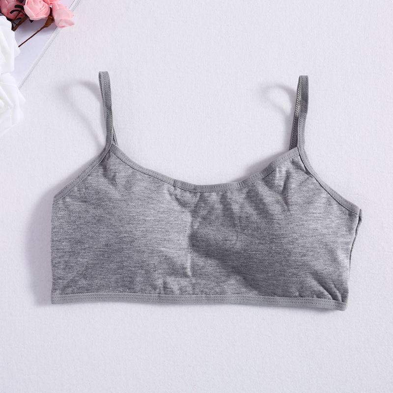 3 pz/lotto Ragazze Solido Morbido Cotone Reggiseno Pubertà Adolescente Traspirante Biancheria Intima