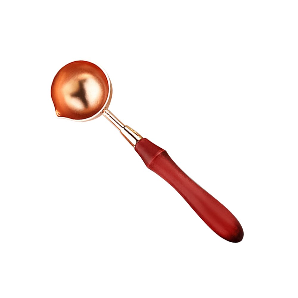 Wax seal Stamp Convenient Accessories Sealing Wax Furnace Stove Melting Spoon Retro Wooden Handle Spoon with Warmer Melting Pot: 1