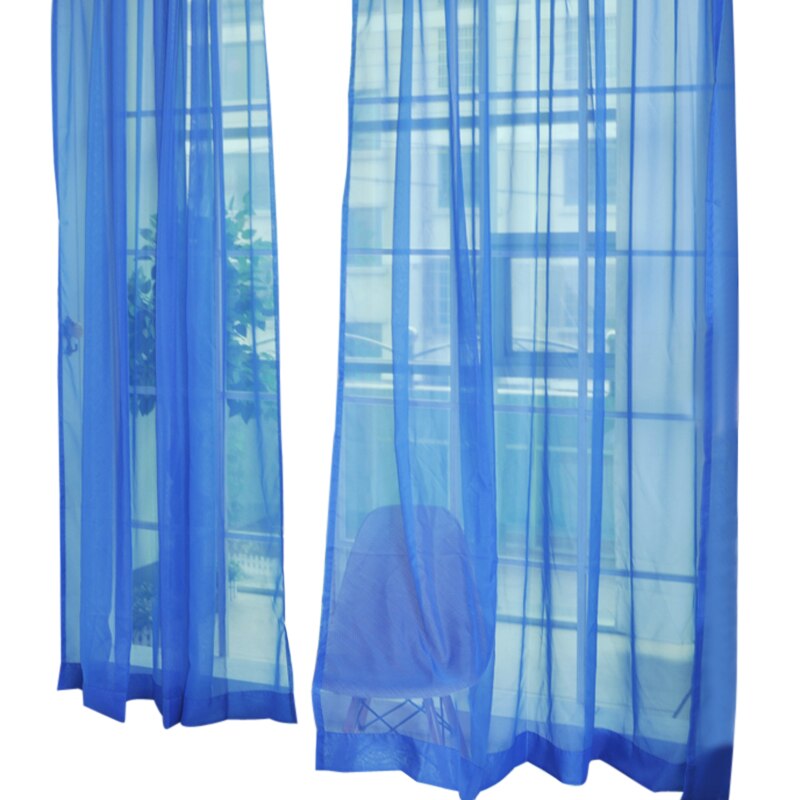 1pc ren farge bryllup glassgarn gjennomsiktig vindusskjerm ferdig gardiner hjem dekorasjon 100 x 200cm: A03