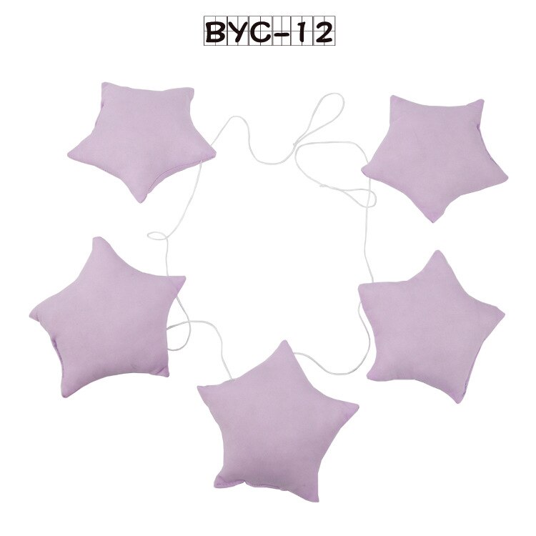 Cunas colgantes de tela de estilo nórdico para bebé, banderín para decoración de cama de niño, accesorios de cunas de 5 estrellas, sonajero para tienda de campaña, 1,5 M: purple