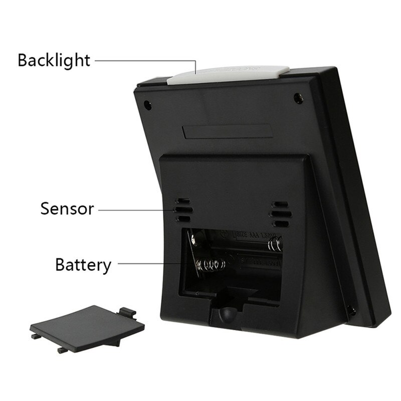 Electronic Digital Alarm Clock Digital Clock Calendar Voice Control LCD Screen with Backlight Display for Home Bedroom Office