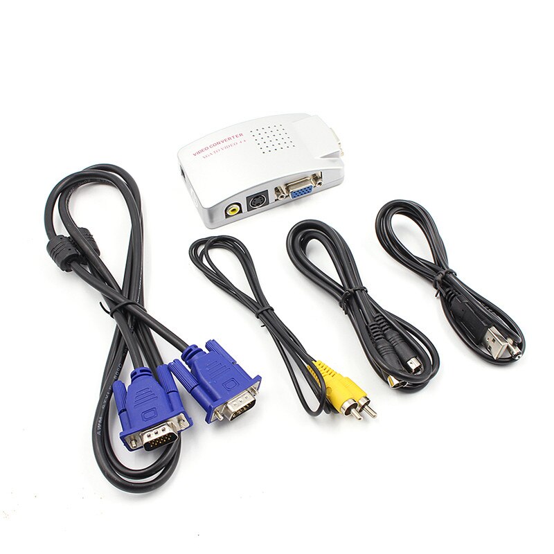 O conversor de vídeo do conversor do adaptador do sinal da tevê av rca do conversor da caixa do conversor do computador compósito suporta ntsc pal para o computador