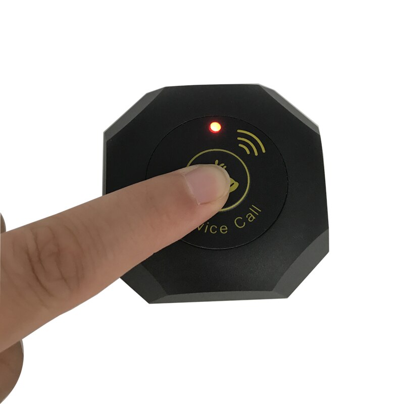 Wireless Pager System 1 Call Buttons Transmitter With Black White Brown For Restaurent Factory Cafe Clinic Bar Service