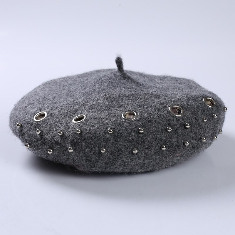 Baretti hattu naisten villa yksivärinen baskeri retro hattu retro tavallinen baretti hattu lämmin hattu naisten talvihattu: 10