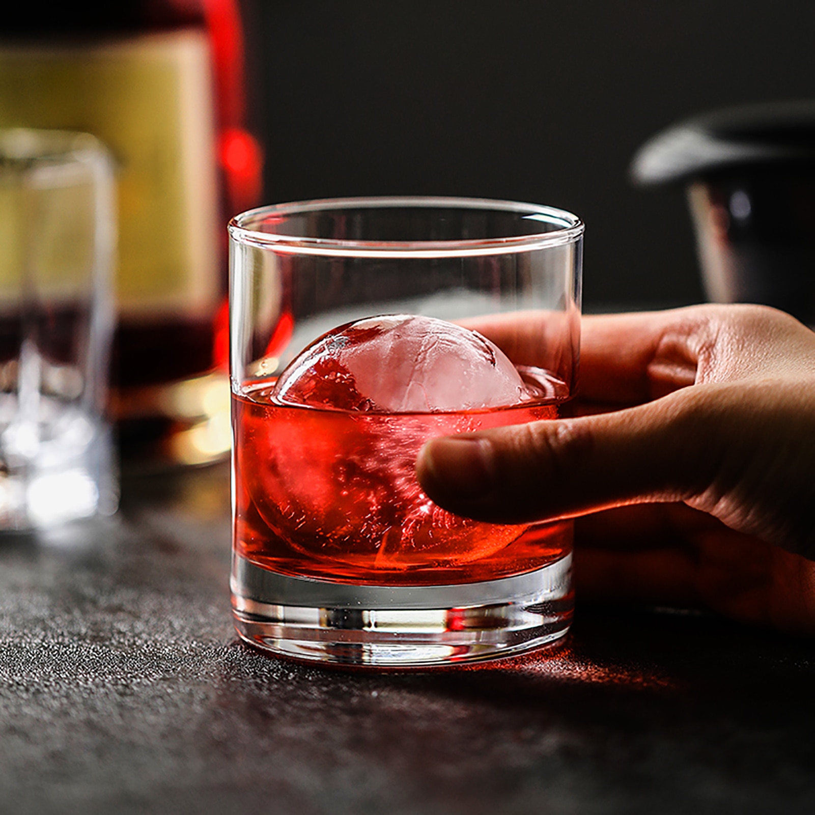 Large Sphere Ice Ball Maker Silicone Ice Mold 4 Cell Sphere Ice Ball Mold Tray Whiskey Cocktail Party Bar Accessories