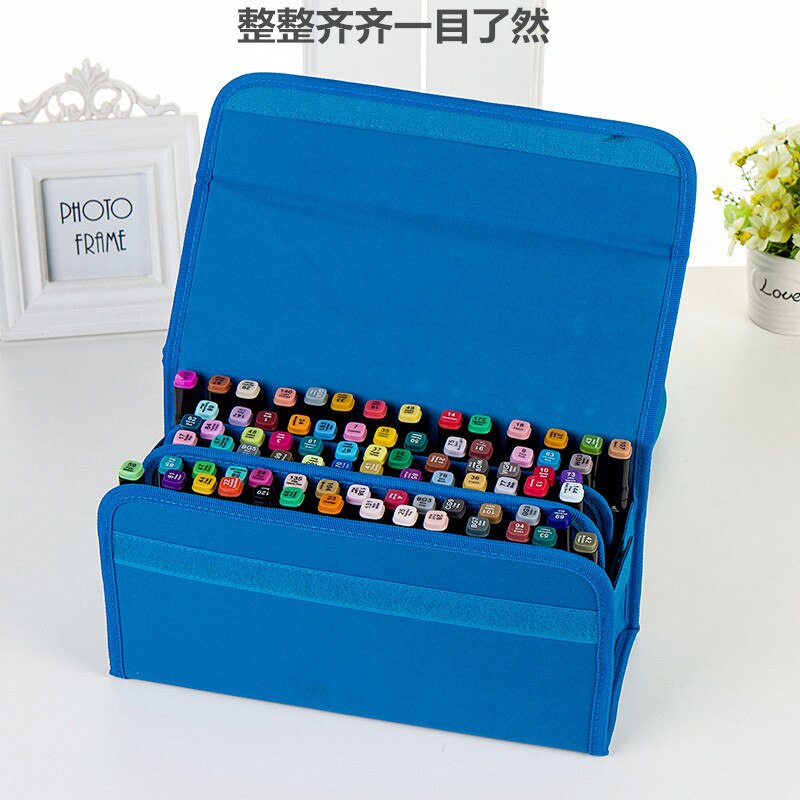 Schrijfwaren kunstmarkers pennenzakken schilderdoos stift tas etui schetsgereedschap opbergtas organizer tas 80- gats etui groot