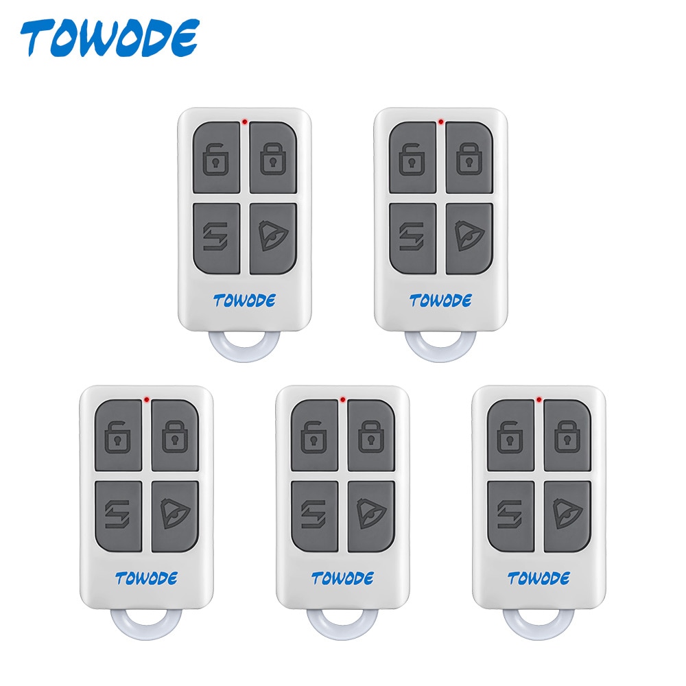 TOWODE Wireless Remote Control Arm/Disarm Detector for Touch Keypad Panel GSM PSTN Home Security Burglar Voice Alarm System: 5pcs