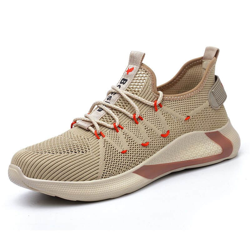 Botas de trabajo ligeras, calzado de seguridad transpirable, parte superior de malla y suela media KEVLAR: beige / 37