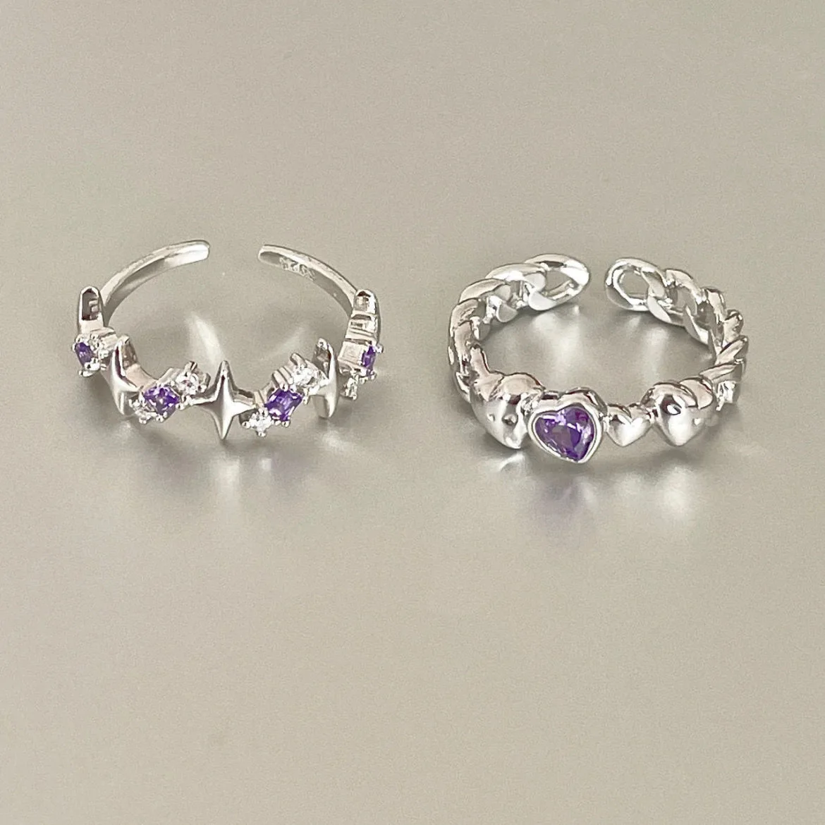 Kpop-Bague ouverte en forme de cœur pour femmes et filles, matiques de couple, rose, étoile, luxe, mariage, fête, de bijoux, Y2K, 2024: green