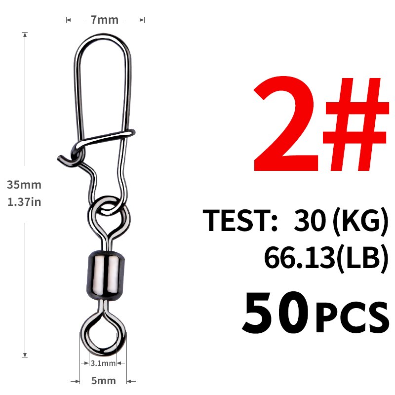 MEREDITH Pike Fishing Accessories Connector 50PCS Pin Bearing Rolling Swivel Stainless Steel Snap Fishhook Lure Swivels Tackle: PURPLE