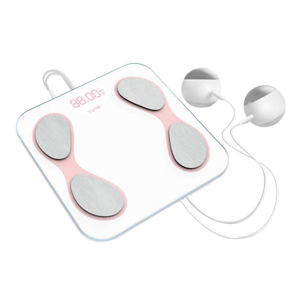 Smart USB Charging Bluetooth Scale Body Fat Water Scale Muscle Mass BMI Weighing for Kitchen Measuring Accessories: White