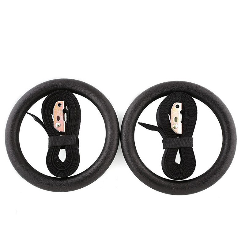 Anillos gimnásticos de ABS de 28mm, anillos de gimnasio de Fitness para entrenamiento de fuerza corporal, Crossfit, entrenamiento ajustable, negro