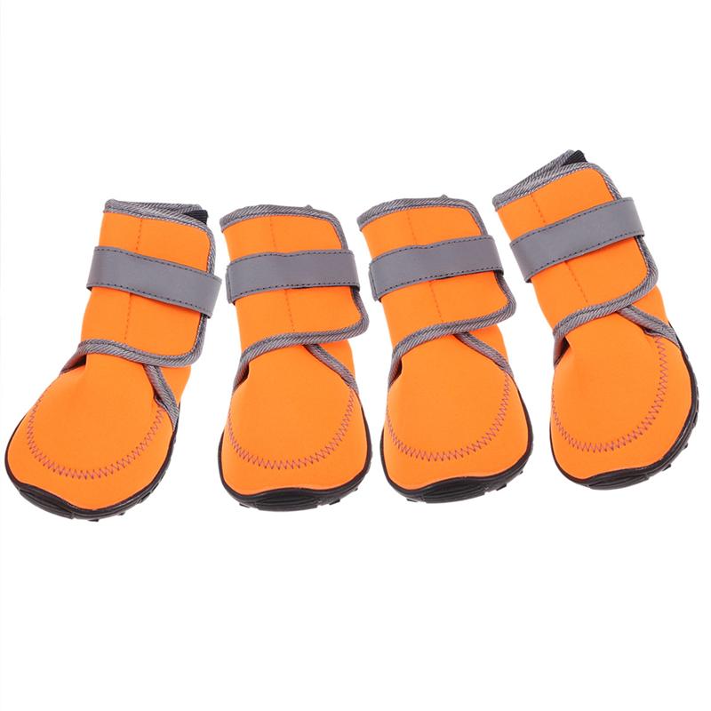 4 pces cão impermeável sapatos antiderrapante macio sola botas tamanho XS-XXL