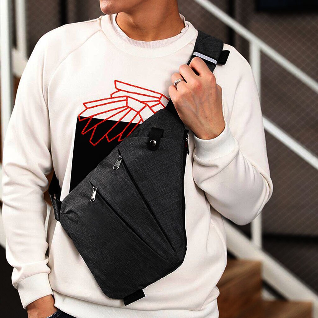 Men Brand Travel Business Bag Burglarproof Shoulder Bag Holster Theft Security Strap Digital Storage Chest Bags Bolsas #YJ: Default Title