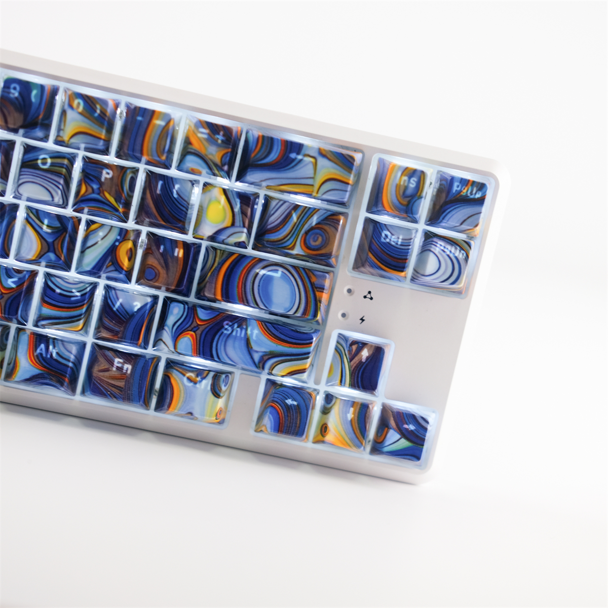 Enamel Agate Starry Sky ABS Keycaps OEM Profile UV Bright Side Water Transfer Printing For Cross MX Switches Mechanical Keyboard