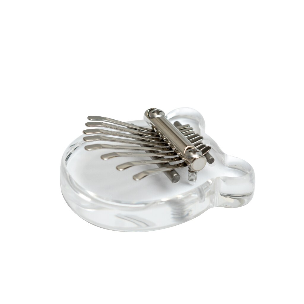 Kalimba Clear Mini Kalimba Crystal 8 Key Portable Mbira Finger Piano Best for Kids Beginner (Bear-shaped Crystal)