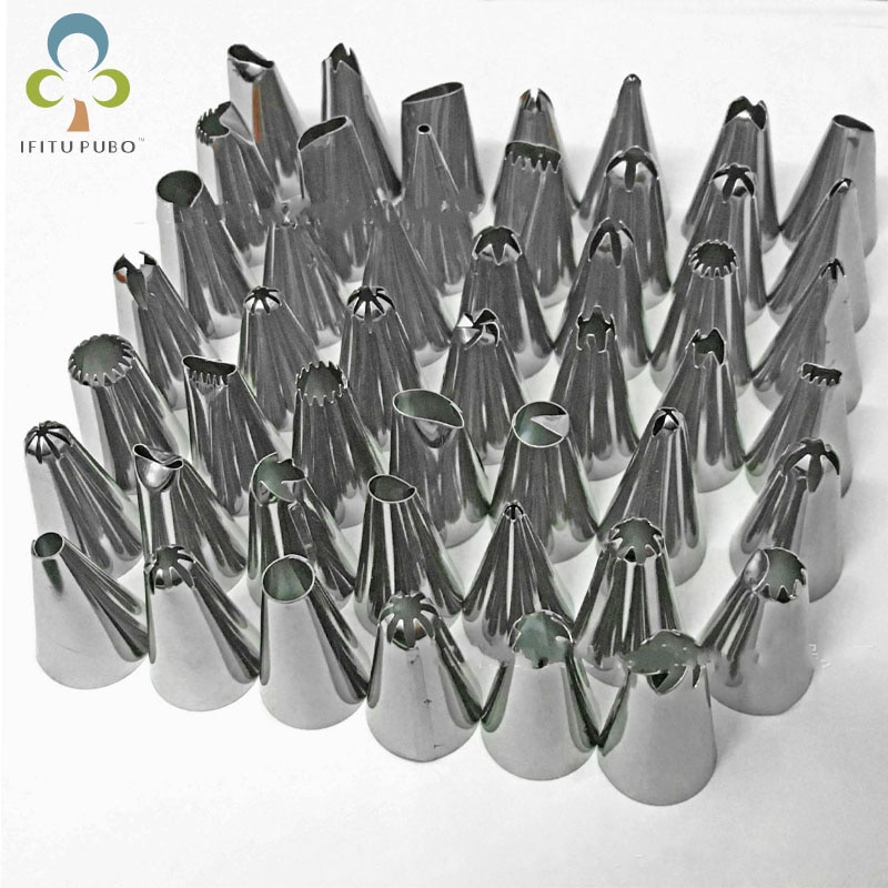 Cake Decorating 48 stks/set Goede rvs Icing Piping Nozzles Pastry Tips Set Cake Bakken Tools Accessoires WYQ