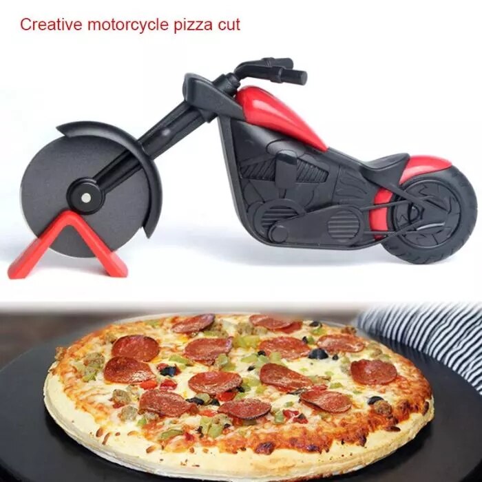 Rvs Motorcycle Snijder Pizza Mes Cake Gereedschappen Pizza Wielen Schaar Ideaal Voor Pizza, Taarten, Wafels Keuken Accessoire