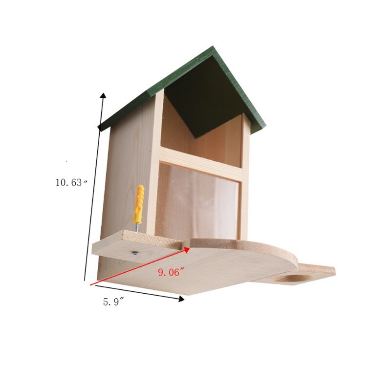 Wood Squirrel Feeder for Outside Chipmunk Feeding Station for Garden Yard