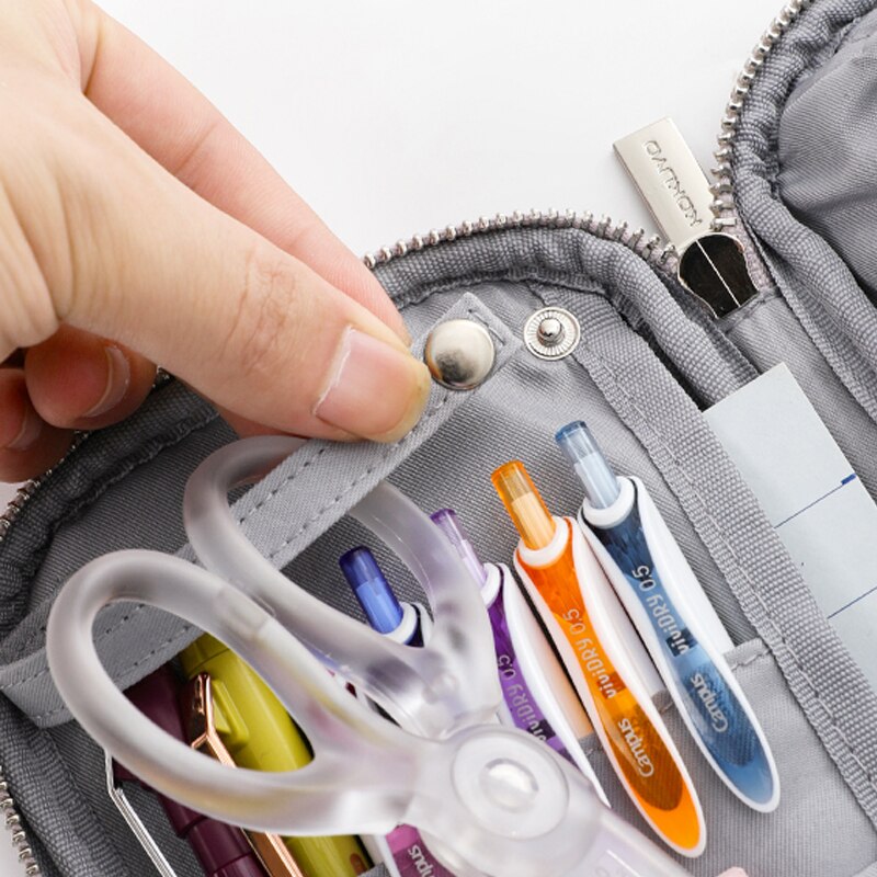 KOKUYO materiał sztruksowy piórnik o dużej pojemności prosta torba na materiały piśmienne dla studentów