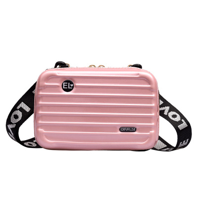 12 farben Frauen Mini Koffer bilden Umhängetasche Schulter Tasche mit Breiten knapp Band: Rosa