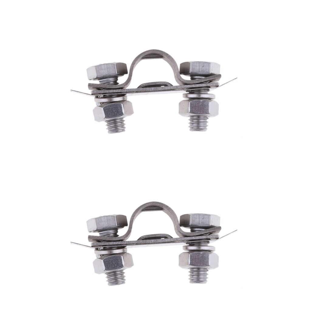 2 x Stainless Steel Throttle Control Rope Cable Connector Clamp for Marine Boat 1inch 25mm Diameter Steel Wire - Silver