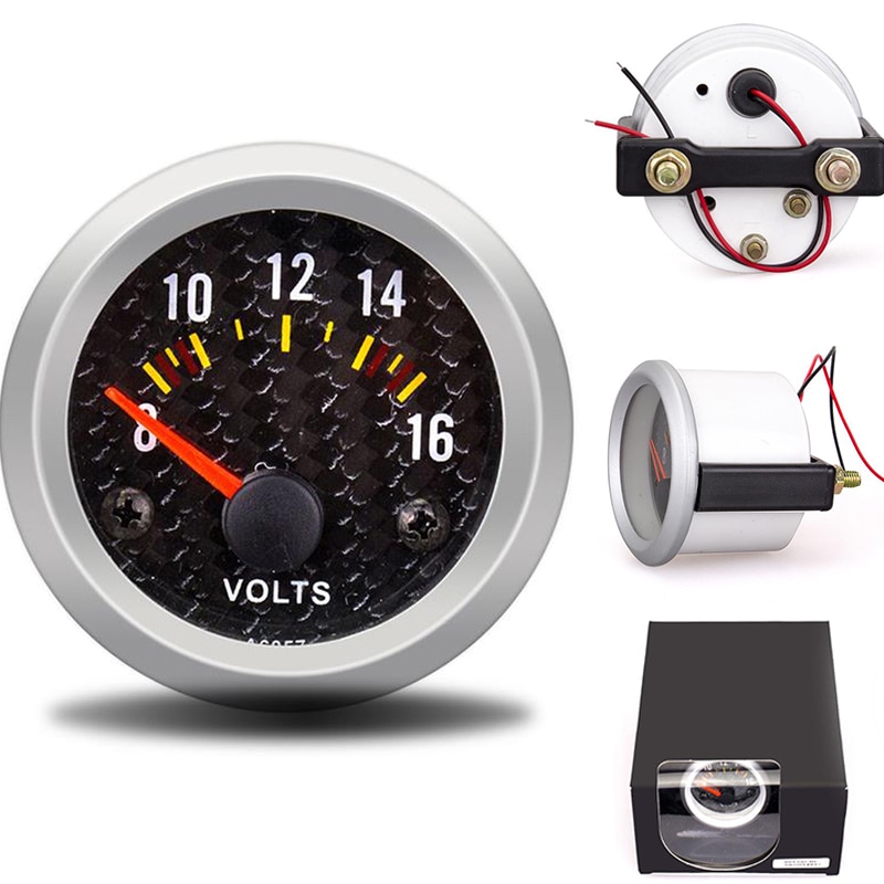 Car Gauge 2&quot; 52mm VOLT Meter 12V Auto Instrument Voltage Meters 8~16V Voltmeter Gauge Meter painel universal moto auto truck