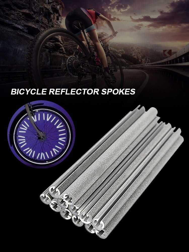 36Pcs Fiets Wheel Spoke Reflectoren Fiets Fietsen Reflecterende Spoke Covers Mount Clip Sticker Tube Waarschuwing Strip Fiets Accessorie