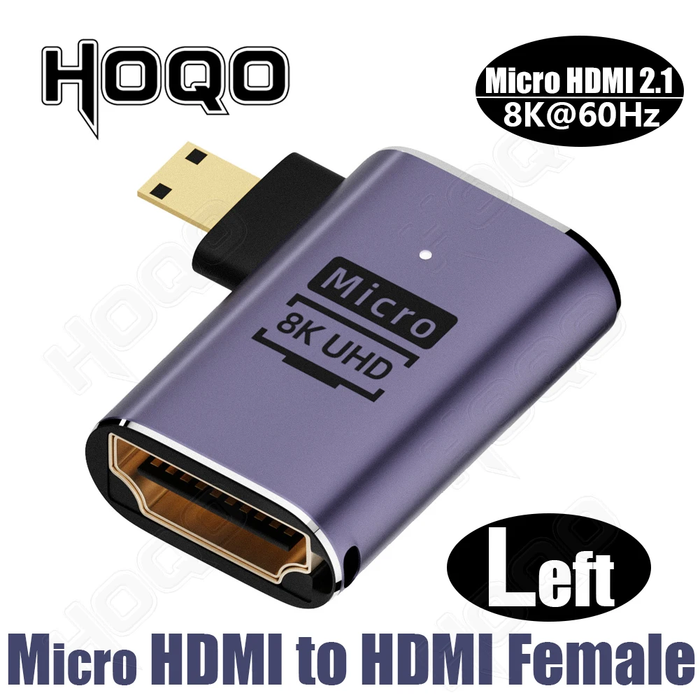 Adaptador hdmi de 90 grados 8k 4k @ 120Hz adaptador en ángulo hdmi de 270 grados 360 180 grados mni hdmi a HDMI convertidor tipo l en forma de U