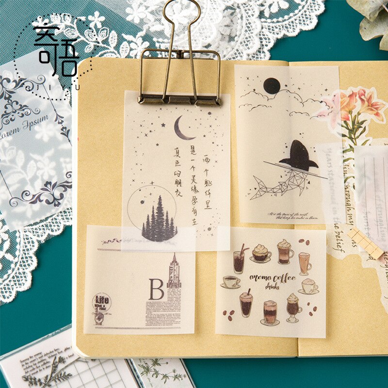 Bos Serie Transparant papier Memo Pad Bloem Brief Note Memo Notepad School Office Supply Papelaria Briefpapier