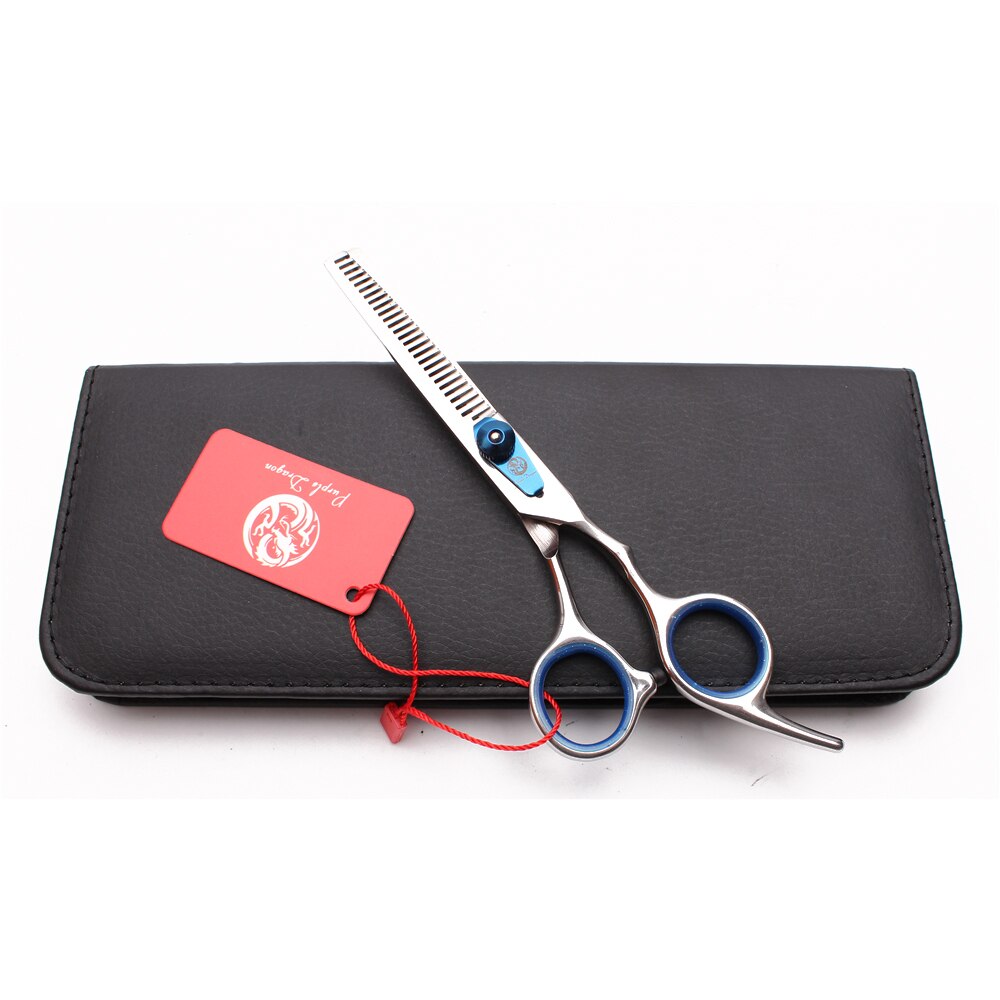 6 pulgadas JP-Tijeras de aseo para perros con tornillo azul inoxidable, tijeras normales para adelgazamiento, tijeras profesionales para mascotas, Z1003