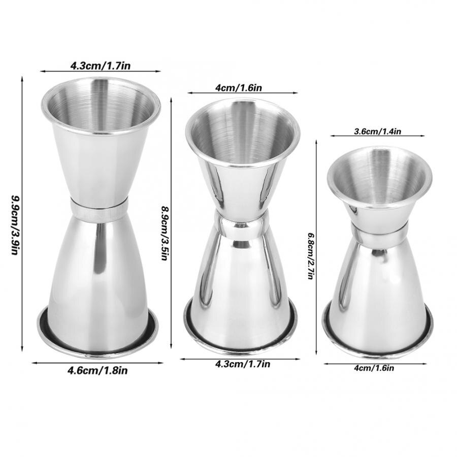 Friendly Stainless Steel Cocktail Measuring Cup Jigger Double Head Measuring Cup Ounce Alcohol Measuring Cup Bar Shaker Tool